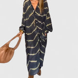 Amelie™ | Elegant Boho Striped Maxi Dress