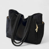 Liorane | Luxurious Ribbed Tote Bag with Cord Detail